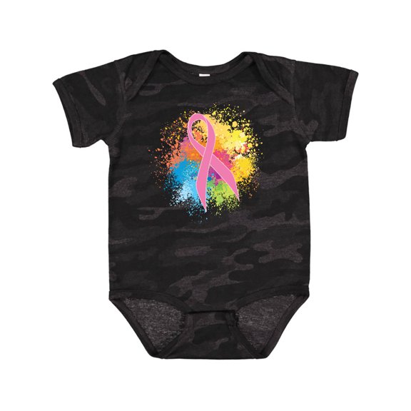 Inktastic Breast Cancer Awareness Ribbon Art Girls Baby Bodysuit