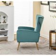 thumbnail image 2 of Silla de acento de terciopelo con patas de metal, sillón tapizado moderno, silla lateral de espalda para salón dormitorio pequeños espacios, 2 of 5