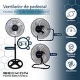 thumbnail image 2 of Ventilador de pedestal pared piso turbo fan 3 en 1 silencioso con oscilación estructura de metal reforzado bv-12 Beckon Beckon oscila metal reforzado 41cm, 2 of 8