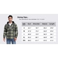 thumbnail image 5 of GIRUNS Men's Plaid Shirts Jacket Fleece Flannel Lined Long Sleeve Shirts Sherpa Button Down Coat With Hood Black Light Green L, 5 of 9