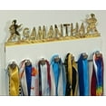 thumbnail image 3 of Custom Personalized Name girl karate Martial Art Taekwondo Medal Holder, Awards Display Organizer Hanger Rack with Hooks for 60+ Medals, Ribbons, Sports Of A Kind Made To Order With Your Name On It., 3 of 7