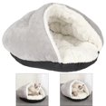 thumbnail image 4 of Cama de felpa para perros y gatos Zulema Pet Cat Sleeping Bed Gris, 4 of 8