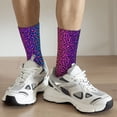 thumbnail image 6 of Xecao Leopard Neon Rainbow Gradient Pattern Sport Socks for Women and Men Crew Socks Sporty Calf Socks Casual Socks, 6 of 6