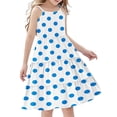 thumbnail image 2 of Nmnitkp Girls Dress Boho Kids Summer Sleeveless Sundress Patchwork Spaghetti Strap Dresses Blue,4 Years, 2 of 7