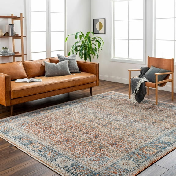 Hauteloom Dalit Living Room, Bedroom Area Rug - Brown, Blue - 11'11" x 15'7"
