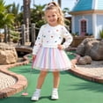thumbnail image 5 of Lanbubble Girls Dresses Long Sleeve Sweat Party Dress with Sequin Tulle Skirt 3-7 Years, 5 of 6