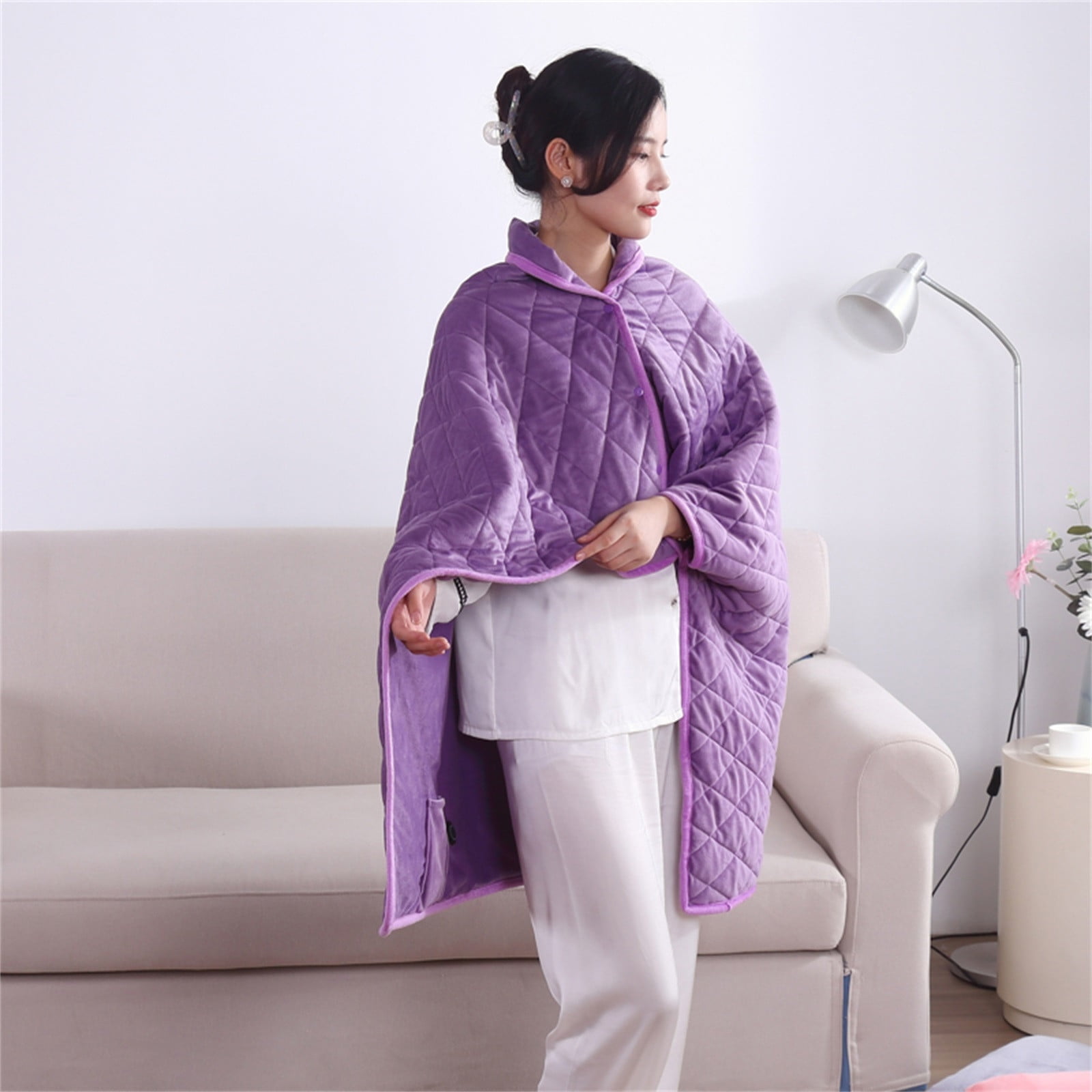 Moocorvic Portable 5V USB Electric Heated Blanket Throw, Super Cozy Soft Flannel Heated Throw, Machine Washable,Home Office Use,