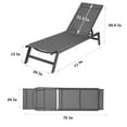 thumbnail image 5 of Seizeen Outdoor Chaise Lounge, Patio Lounge Chair with Wheels All Weather, Five-Position Adjustable Lounge Chair for Poolside Deck Porch Backyard, Gray Aluminum Frame Outdoor Furniture, 5 of 11