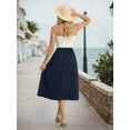 thumbnail image 5 of Gleelist Womens Midi Skirts with Pockets A-Line Casual High Waist Elastic Western Flowy Skirts for Women S-XXL, 5 of 7