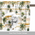 thumbnail image 6 of Tropical Plants Valance Curtain for Windows Summer Beach Watercolor Brown Green Botanical Palm Trees Rod Pocket Curtain Valances Short Window Treatments for Kitchen Bathroom Laundry 56 x 16 Inch, 6 of 9