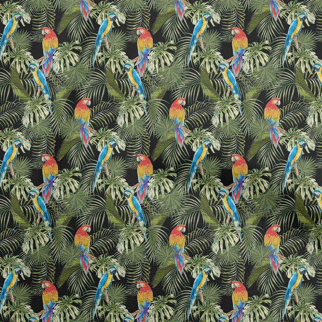 oneOone Polyester Spandex Dark Green Fabric Tropical Leaf Sewing Craft Projects Fabric Prints By Yard 56 Inch Wide
