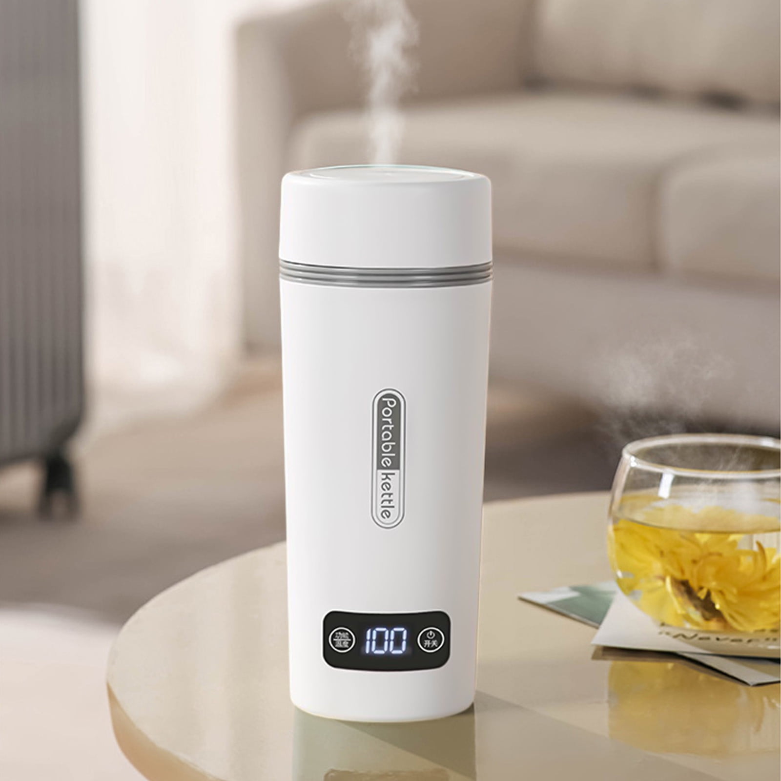 Travel Electric Kettle Portable Small Mini Tea Coffee Kettle Water Boiler, 350ml Water Heater With 4 Temperature Control,304 Stainless Steel