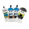 thumbnail image 1 of LOVIVER 4 Pieces Golf Club Head Covers Golf Driver Head Cover with Interchangeable Label White, 1 of 8