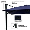 thumbnail image 4 of Boyel Living 10 x 13 FT Offset Patio Umbrella - w/Base, Offset Cantilever Patio Outdoor Sun Umbrella, Crank System & 90° Adjustable Tilt, Navy Blue, 4 of 7