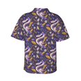 thumbnail image 3 of Balery Snake And Floral Print Men's Hawaiian Shirts Short Sleeve Beach Shirt Relaxed Fit Vacation Button Down Shirts-XX-Large, 3 of 9
