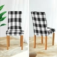 thumbnail image 5 of White Black Buffalo Plaid Dining Room Chair Covers Set of 4, Stretch Chair Slipcovers Removable Washable Chair Protector Cover for Kitchen, Dining Room, Holiday Party, Home Decor, 5 of 6