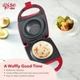 thumbnail image 3 of Rise By Dash Mini Waffle Bowl Maker for Ice Cream, Other Sweet Desserts, & Breakfast Burrito or Tortilla Bowls, Non-stick Surfaces, 4.4 inches - Red, 3 of 6