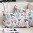 thumbnail image 2 of Summer Ocean Throw Pillow Covers Blue Nautical Sea Turtles Shells Corals Starfish Decorative Lumbar Pillow Cover Rectangle Cushion Case for Sofa Couch Bed Living Room Bedroom 16 X 24 Inches, 2 of 9