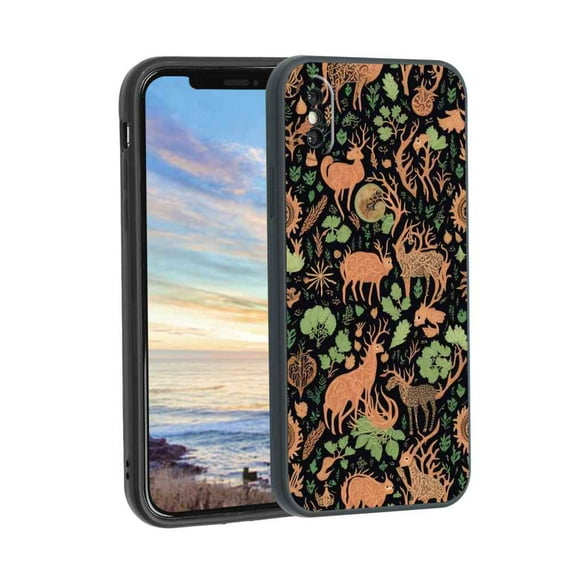 Gothic-dark-Fantasy-Forest-Woodland-plant-6 Phone Case, Degined for iPhone XS Max Case Men Women, Flexible Silicone Shockproof Case for iPhone XS Max