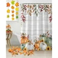 thumbnail image 3 of Fall Shower Curtain Sage Green Pumpkin Shower Curtains for Decor Sunflower Eucalyptus Leaves Wood Grain Bath Curtains Sets with Hooks for Autumn Thanksgiving Decor Waterproof Extra Long 84" X 72", 3 of 6