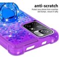 thumbnail image 4 of Clear Case for Xiaomi Redmi Note 11 4G with Ring Kickstand, Bling Gradient Quicksand Glitter Flowing Liquid Floating Case Cover for Xiaomi Redmi Note 11 4G/Note 11S JB Purple Navy, 4 of 14