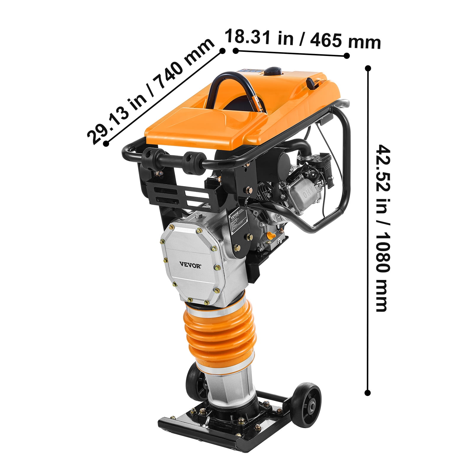 VEVOR Jumping Jack Compactor, 6.5 HP Vibratory Rammer Fuel-Powered