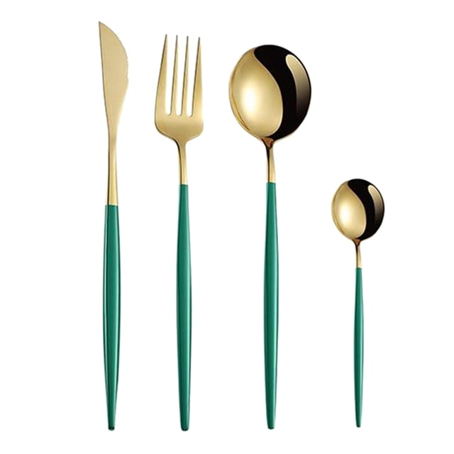 Juego de Cubiertos Sunnimix 4 Cubiertos Acero Inoxidable Verde