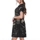 thumbnail image 2 of Disketp Monochrome Mushroom Artwork para Vestido de Manga Corta para Mujeres, Vestidos de Verano para Mujeres, Casual y Holgado para la Playa, 2 of 6