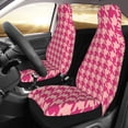 thumbnail image 4 of ZNDUO Pink Houndstooth Pattern Car Seat Covers, Breathable Polyester Universal Seat Covers for Cars, 2PCS Car Seat Covers Front Seats Only, 4 of 8