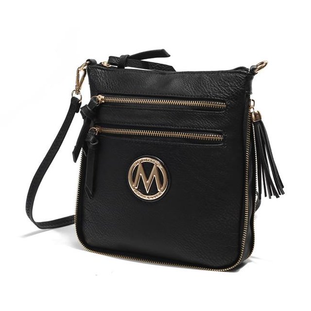 MKF Collection MKF-0229BK Angelina Expendable Crossbody Handbag by Mia K.