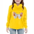 thumbnail image 2 of Toddler Boy Girl Cute Hoodies Solid Color Long Sleeve Hooded Sweatshirt Top Fall Winter Hoodie Clothes Girl Oversize Sweatshirts Yellow 3Y, 2 of 5