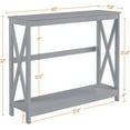 thumbnail image 2 of SSyao 2 Tier X-Design Console Table Sofa Side Table with Storage Shelf for Living Room Narrow Space, Entryway and Hallway-without Power Outlet-Grey, 2 of 10