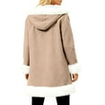 thumbnail image 4 of Unisex Casual and Fashionable Plush Collar Hooded Long Sleeved Solid Color Jacket, Gender-Neutral Design for Everyday Comfort,Beige,M, 4 of 5