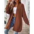 thumbnail image 4 of Women'S Fall Winter Solid Color Casual Oversized Long Sleeve Chunky Knit Cardigan Sweater Jacket Brown One size, 4 of 9