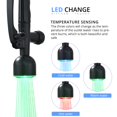 thumbnail image 2 of Grifo de cocina negro con pulverizador abatible y luz LED, 2 of 8