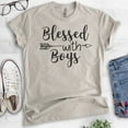thumbnail image 2 of Blessed With Boys Shirt, Unisex Women's Shirt, Boy Mom Shirt, Mother Shirt, Light Silk Gray, 3X-Large, 2 of 6