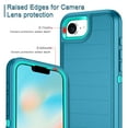 thumbnail image 6 of I-HONVA for iPhone 16e Case,[With 2 Pack Screen Protector] Stripe Shockproof 3-Layer Full Body Protection Rugged Heavy Duty High Impact Hard Cover Case for iPhone 16e 6.1-inch 2025,Turquoise, 6 of 7