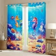 thumbnail image 2 of Erosebridal Marine Seahorse Curtains for Living Room,Ocean Animal 30%-50% Blackout Curtains Set of 2 (38x45),Teenager Bedroom Decor, 2 of 6