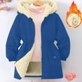 thumbnail image 4 of Gubotare Girls' Outerwear Coats Kids Girls Boys Winter Coat with Removable Hood Toddler Warm Puffer Jacket Size 11-12 Years (Blue,11-12 Years), 4 of 9