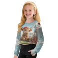 thumbnail image 5 of Xoenoiee Highland Cattle Butterfly Flower Print Girls' Sweatshirt Pullover Crop Tops for Teen Girls Long Sleeve Sweater, 13-14 Years, 5 of 7