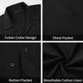 thumbnail image 5 of Linen Shirts for Mens Short Sleeve Button Down Shirts Casual Summer Beach Vacation Hawaiian Shirts, 5 of 9