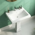 thumbnail image 3 of Apex 26.38 in. W x 19.69 in. D White Vitreous China Rectangular Pedestal Combo Bathroom Sink in White, 3 of 13