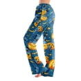 thumbnail image 2 of OIOLOYJM Halloween Pajama Pants Women Pumpkin Wide-Leg Cute Sleeping Comfy Pj Bottoms Novelty Stretch Casual Elastic Waist Joggers Blue L, 2 of 7