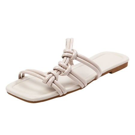 

Cathalem Women Beach Slip On Soft Sole Casual Open Toe Non Slip Flat Breathable Slippers Shoes Sandals White 38