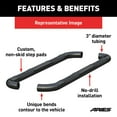 thumbnail image 2 of ARIES 203046 3-Inch Round Black Steel Nerf Bars, No-Drill, Fits Select Ford Ranger SuperCrew, 2 of 5