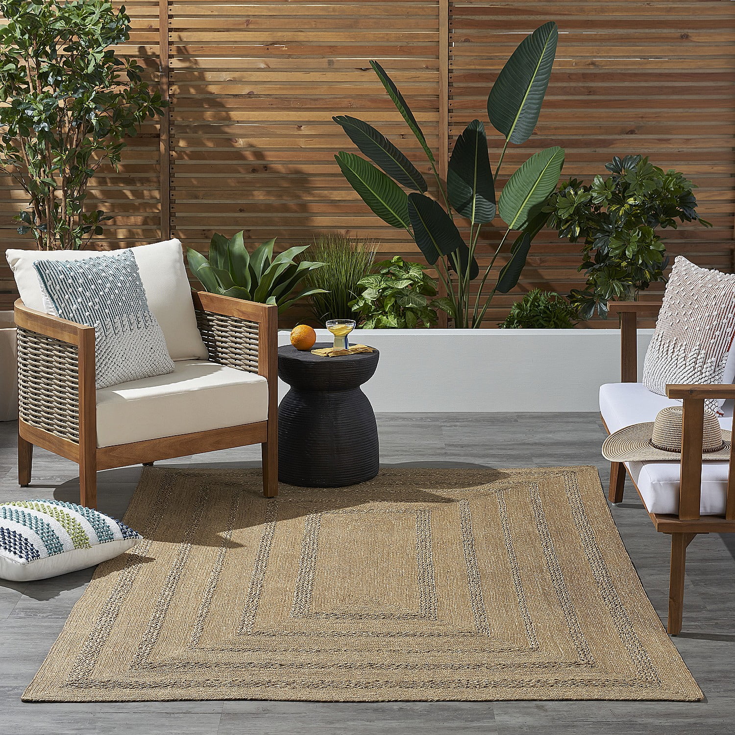 Nourison Natural Seagrass Indoor/Outdoor Natural 5' x 7' Area Rug (5x7)