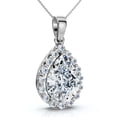 thumbnail image 4 of Pompeii Certified 3.40Ct Pear Shape Diamond Halo Dangle Penadnt 14k Gold Lab Grown 1", 4 of 7