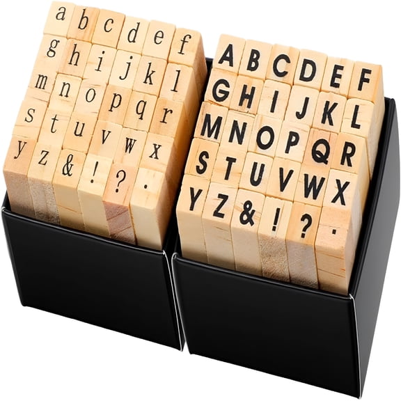 CCOCC 60Pcs Small Wooden Letter Stamps,Alphabet Letter Wood Rubber Stamp for Card Making,DIY Craft,Scrapbooking Supplies,etc