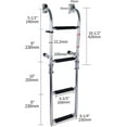 thumbnail image 3 of Marinebaby 4 Step Pontoon Boat Ladder Stainless Steel Folding Outboard Ladder 2+2 Steps with Wide Pedals, 3 of 6