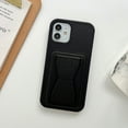 thumbnail image 5 of Allytech Kickstand Case for iPhone 11 (6.1" 2019), Vertical and Horizontal Stand Soft Flexible TPU Frame PU Leather Back Card Holder Anti-Scratch Non-Slip Cover for iPhone 11, Black, 5 of 5